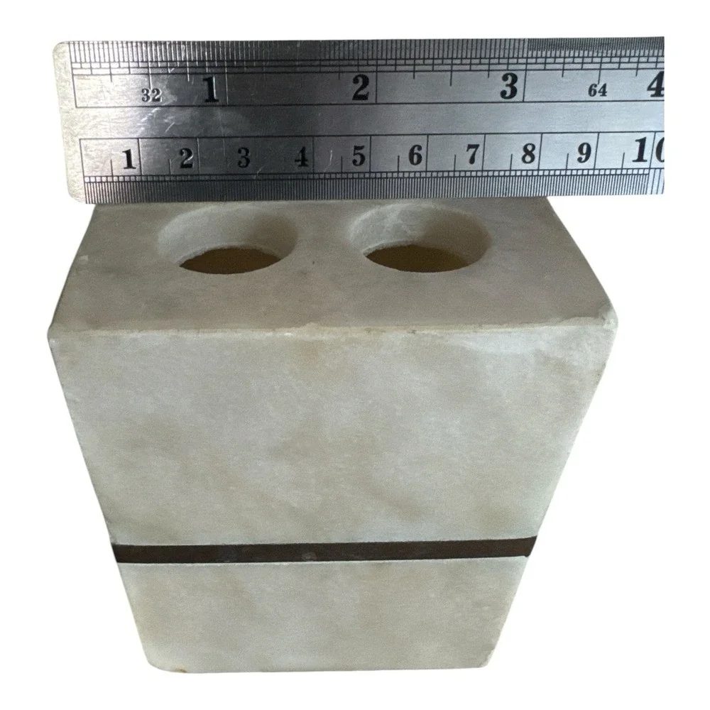 Project 62 White Marble & Gold Band Toothbrush Holder Bathroom Organizer Vanity